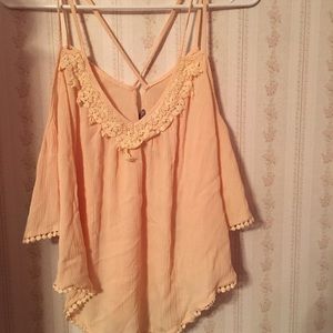 Light orange flowy top